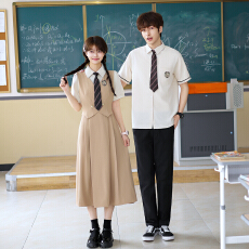 批发情侣装夏季学生班服套装假2件连衣裙<b class='q'>舞台</b>表演<b class='q'>服装</b> 女裙73 男套60