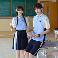 批发情侣装夏装学生班服套装短袖裙子 套装70  长裤套装70