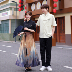 批发情侣装夏装<b class='q'>学生</b><b class='q'>班</b><b class='q'>服</b>舞台表演中国风套装  男套65  女套85