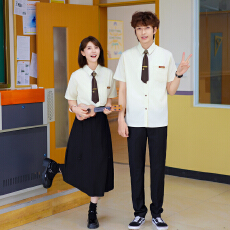 批发情侣装<b class='q'>夏</b>装学生班服套装衬衫表演服装  男套60  女套70