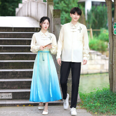 批发实拍情侣装秋装国风套装班服学生舞台演出服