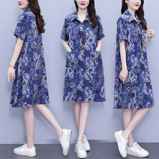 批发大码女装2026年夏季新款减龄时尚洋气<b class='q'>连衣裙</b>宽松遮肚显瘦裙子