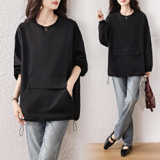 批发实拍2026年秋装新款时尚气质休闲显瘦大码女装<b class='q'>卫衣</b>洋气胖妹妹上衣