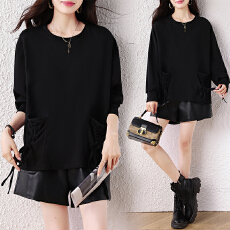 批发实拍2026年<b class='q'>秋</b>新款百搭简约大码女设计感时尚休闲宽松显瘦微胖上衣