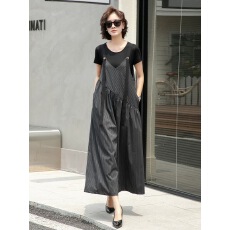 批发官网法式条纹设计感穿搭背带裤阔腿裤女夏季新款宽松吊带<b class='q'>连体裤</b>裙