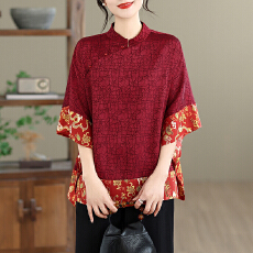 批发实拍香云纱中式国风盘扣小衫+裤子女洋气夏季新款妈妈<b class='q'>时尚</b>套装