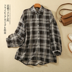 批发实拍大码休闲沙滩防晒衣外套女休闲<b class='q'>格子</b><b class='q'>衬衫</b>