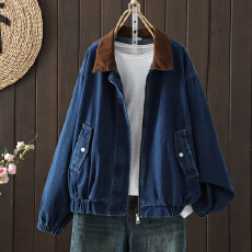 批发实拍大码显瘦减龄宽松牛仔衬衣外套女