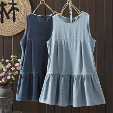 批发实拍无袖<b class='q'>牛仔</b>连衣裙