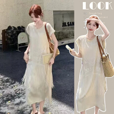 批发<b class='q'>孕妇装</b>夏季流苏假两件连衣裙2026新款<b class='q'>休闲</b>时尚宽松中长款过膝外穿