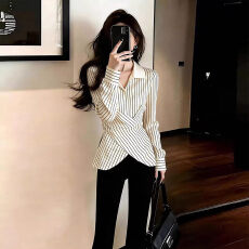 批发2026春设计感小众<b class='q'>衬衣</b>女高级感轻奢减龄洋气上衣独特漂亮长袖小衫