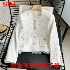 批发外贸原单出口尾单尾货新款秋季新款短款时尚精致<b class='q'>蕾丝</b>小香风外套