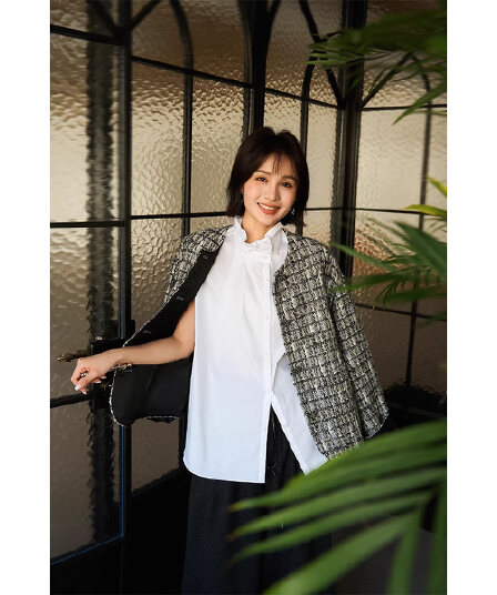 캡슐 시리즈 제로 압력 셔츠 디자인 센스 출퇴근 수 있습니다. 스택 착용 스탠드 칼라 민소매 셔츠 26 봄 の