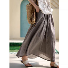 批发步生莲•皎皎白法式度假半身<b class='q'>裙</b>简约长款<b class='q'>伞</b><b class='q'>裙</b>新款