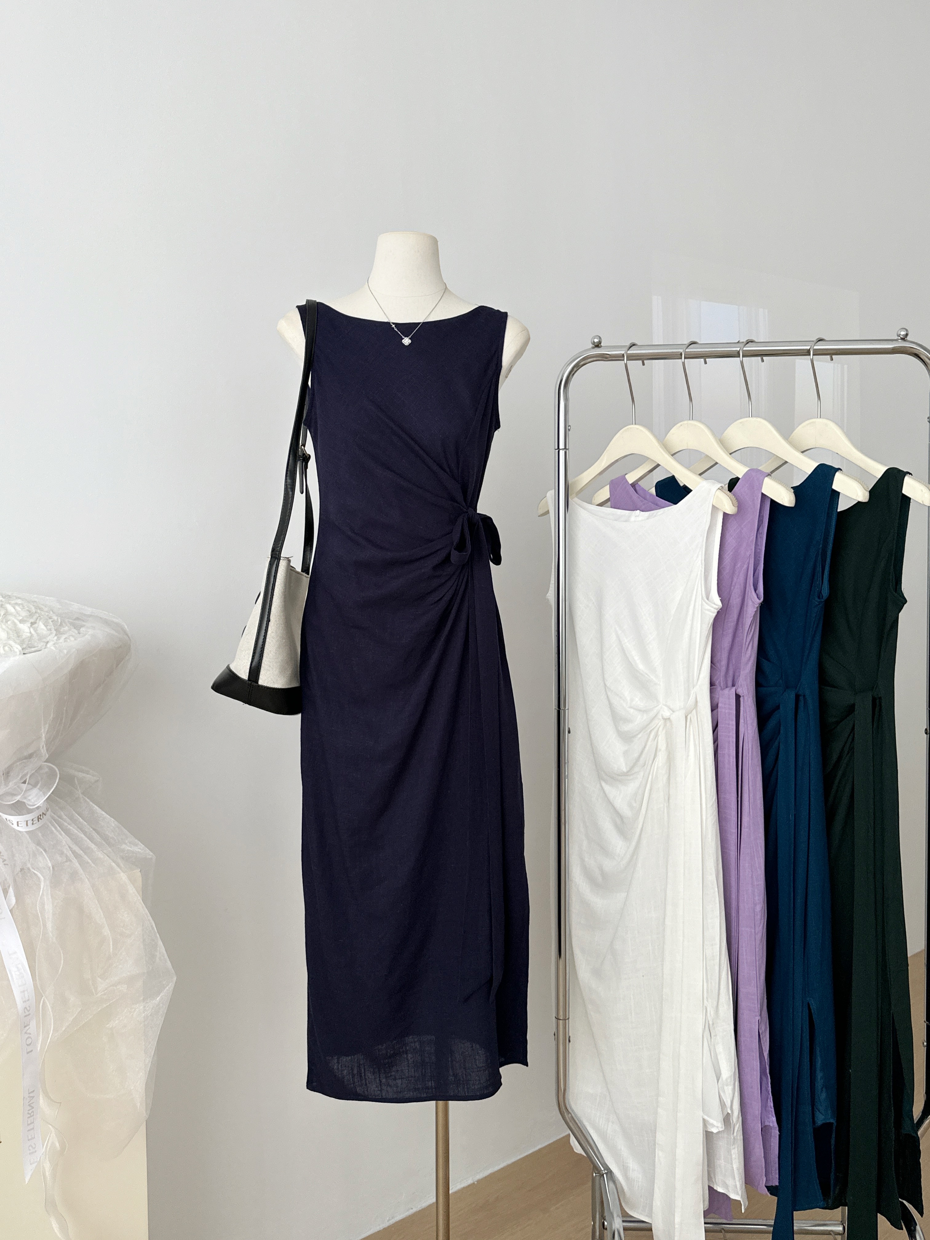 2026 년 여름 고급 센스 품격 허리 수축 레이스업 여성 드레스 출퇴근 다용도 조끼 스커트