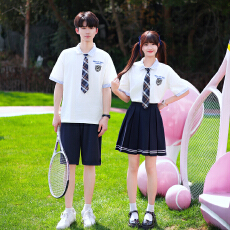 批发实拍校园风夏季学生<b class='q'>短袖</b>男女套装 班服 校服