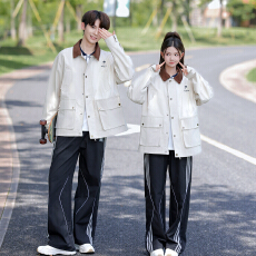 批发359#实拍<b class='q'>情侣</b><b class='q'>校园</b>风秋冬学生休闲风衣外套男女套装三件套