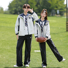 批发360#实拍<b class='q'>情侣</b><b class='q'>校园</b>风春秋学生风衣外套男女套装三件套