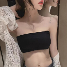批发实拍~甜辣性感交叉美背无肩带抹胸打底防走光裹胸一体隐形内衣