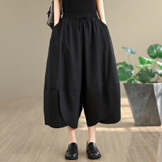 批发实拍新款<b class='q'>阔腿裤</b>女日系宽松休闲百搭黑色<b class='q'>显瘦</b>9分<b class='q'>裤</b>