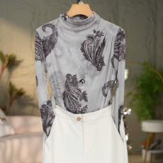 批发春季长袖<b class='q'>打底衫</b>2026新款网纱印花T恤时尚洋气内搭上衣女士小衫