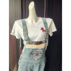 批发<b class='q'>牛仔</b>背带裤女夏季韩版宽松可爱学生减龄小个子直筒<b class='q'>连体裤</b>+小马白T