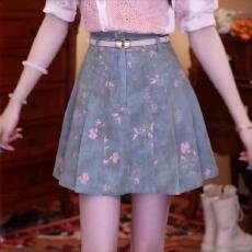 批发碎花百褶裙复古洋气减龄显瘦半身裙女2026夏季新款高级感百搭中裙