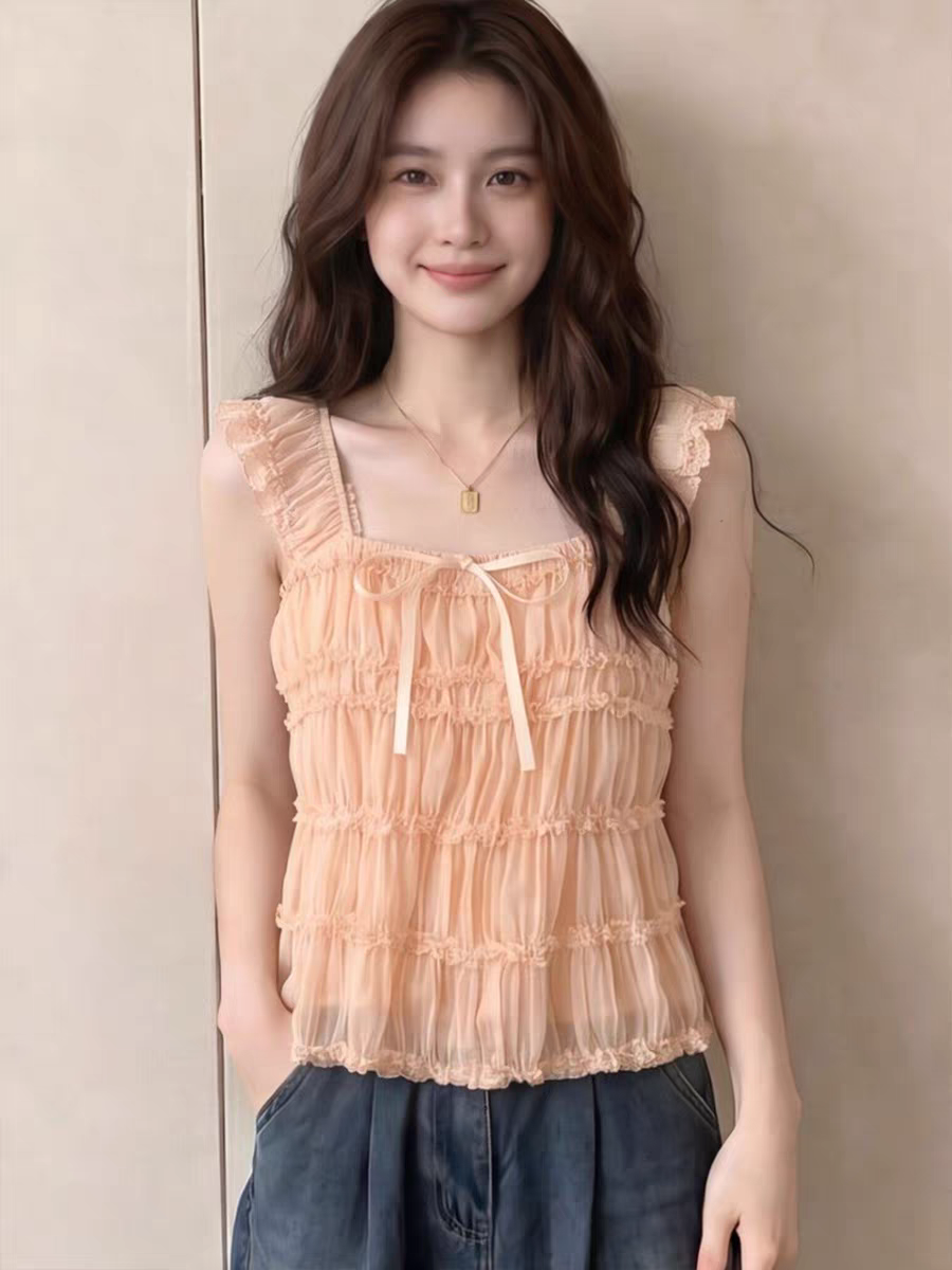 프랑스식 Feifei 소매 레이스 여성 셔츠 여름 부드러운 바람 작은 셔츠 Chic 디자인 센스 셔츠 루즈핏 슬림해 보이는 맨위