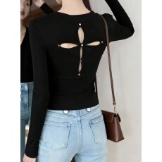 批发秋冬美式复古甜辣妹长袖打底衫女内搭独特绝美修身显瘦上衣高级感