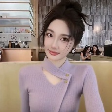 批发紫色不规则镂空修身<b class='q'>针织衫</b>毛衣女秋冬高级感超好看内搭<b class='q'>打底衫</b>上衣
