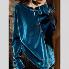 批发独特漂亮外套丝绒上衣新中式国风唐装禅意衬衫女2025新款爆款冬季