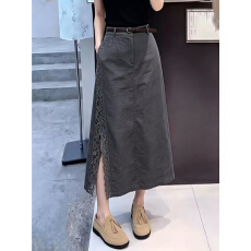 批发深灰色<b class='q'>半身裙</b>女夏季2026新款今年流行高级气质宽松显瘦长款a字裙