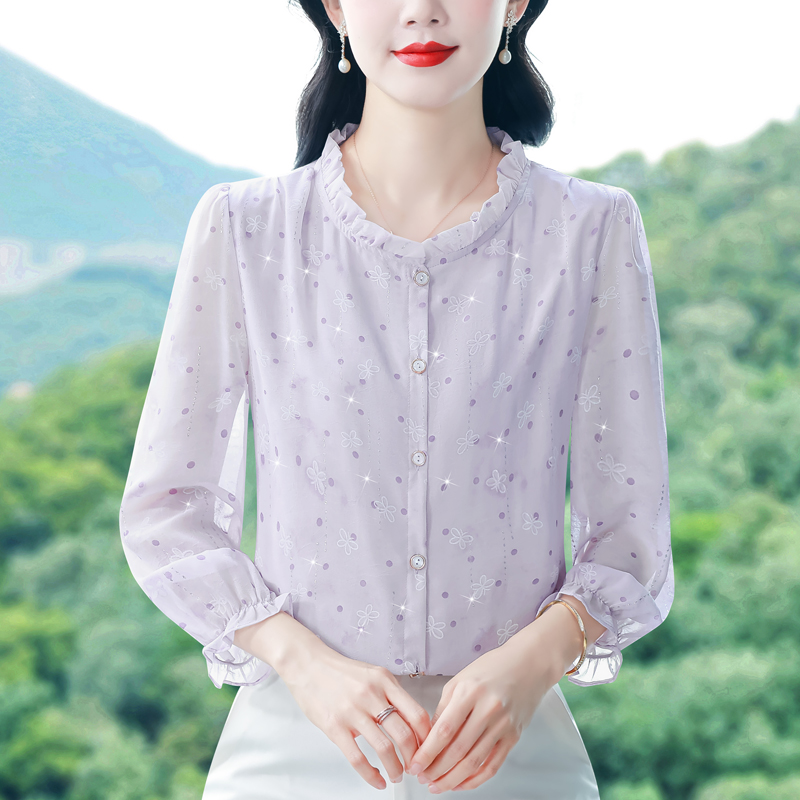 프린트 연령 감소 셔츠 여성 2026 여름 새로운 7부 소매 품격 우아함 패션 꽃무늬 셔츠 품격 작은 셔츠
