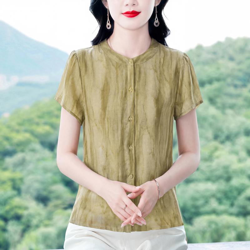 무거운 실크 셔츠 외부 잡아라. 의류 여성 2026 여름 새로운 어머니 드레스 뽕나무 누에 실크 고급 센스 셔츠 작은 셔츠