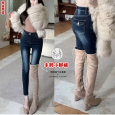 批发高腰丰胯牛仔裤女提臀紧身显瘦性感百搭小脚裤