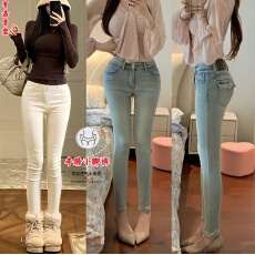 批发丰胯垫蜜桃臀<b class='q'>修身</b>小脚<b class='q'>裤</b>女高腰牛仔<b class='q'>裤</b>