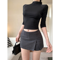 批发黑色<b class='q'>西装</b>半身裙裤辣妹防走光开叉a字包臀短裙女