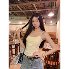 批发实拍-小吊带背心女带胸垫内搭外穿美背打底上衣