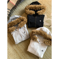 批发灰色连帽长款毛衣外套女秋冬软糯<b class='q'>针织</b><b class='q'>开衫</b>大衣