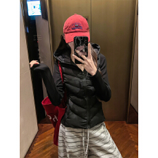 批发<b class='q'>实拍</b>。秋冬新品女装拼接长袖立领连帽棉服夹克外套女