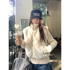 批发秋<b class='q'>冬</b>新款毛皮草外套女短款针织袖子假两件毛绒长袖大衣