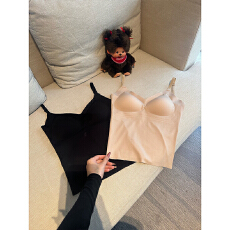 批发实拍-吊带背心女抹胸内搭美背外穿新款<b class='q'>文胸</b>打底带胸垫上衣