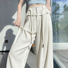 批发设计感小屁帘西装<b class='q'>阔腿裤</b><b class='q'>女</b>高腰垂感2026春夏新款休闲直筒<b class='q'>棉麻</b><b class='q'>裤</b>子