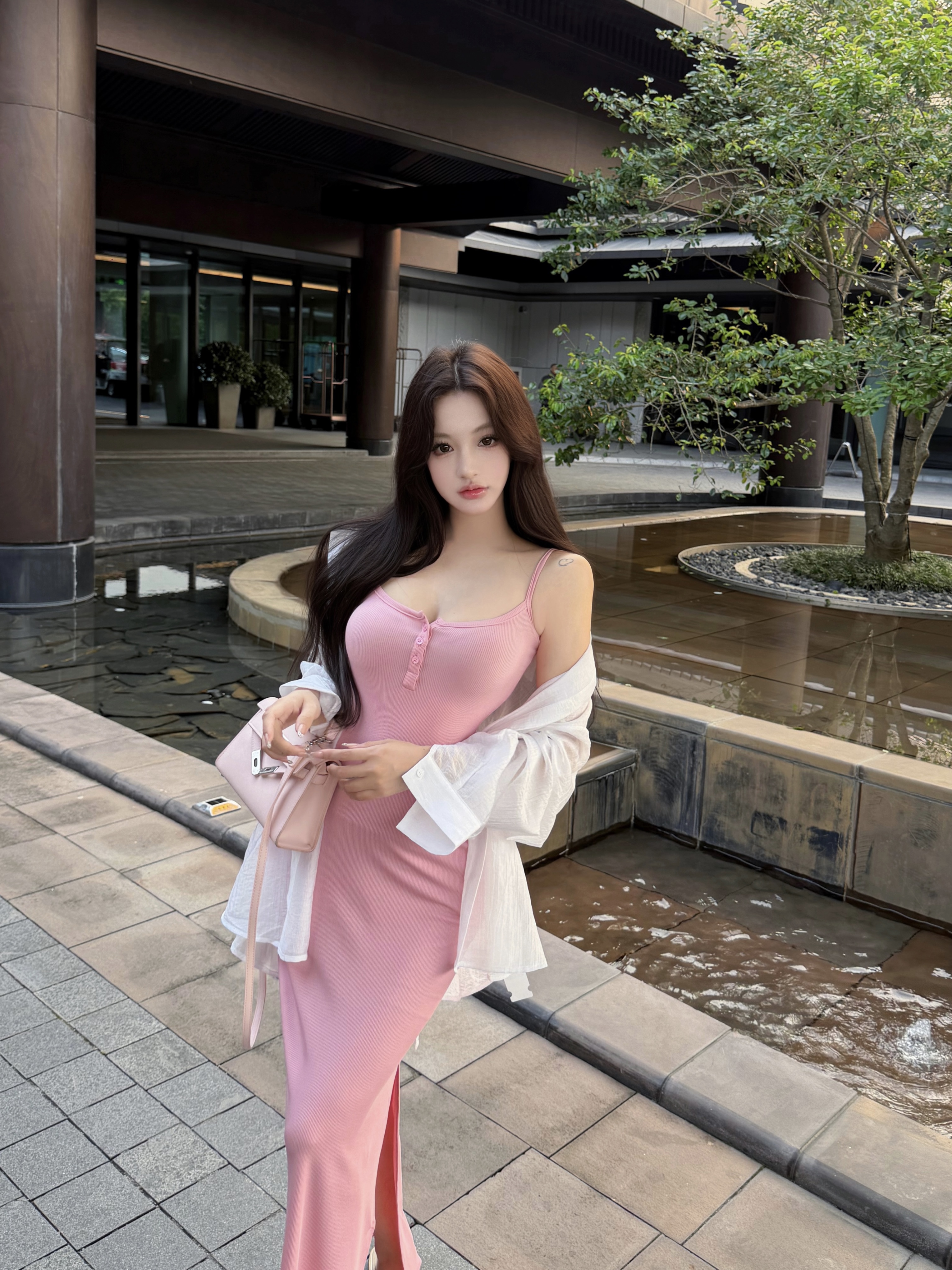실사 정가 맨위 아름다움 색상 일치 편안함 라이 경기 서울 원단 슬립 드레스
