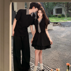 批发实拍2026新款情侣装连衣裙