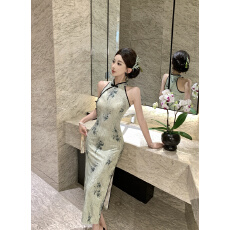 批发时尚无袖新中式改良旗袍<b class='q'>连衣裙</b>