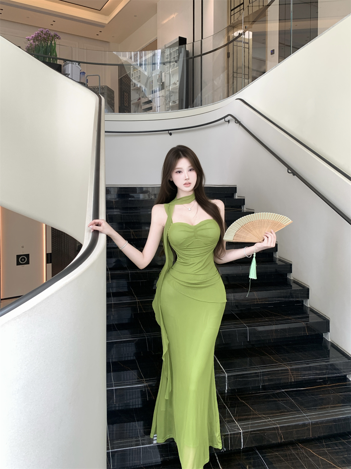 网纱吊带不规则连衣裙 服裝批發女裝批發服飾貨源
