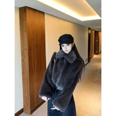 批发实拍实价 环保毛立领保暖好穿毛毛外套短款女