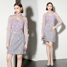 批发2026开春优雅国风<b class='q'>复古</b>提花时尚中式修身气质小香风连衣裙女