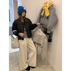 批发外贸实拍韩系新款毛领羽绒服女短款韩版小个子加厚服冬装外套棉服